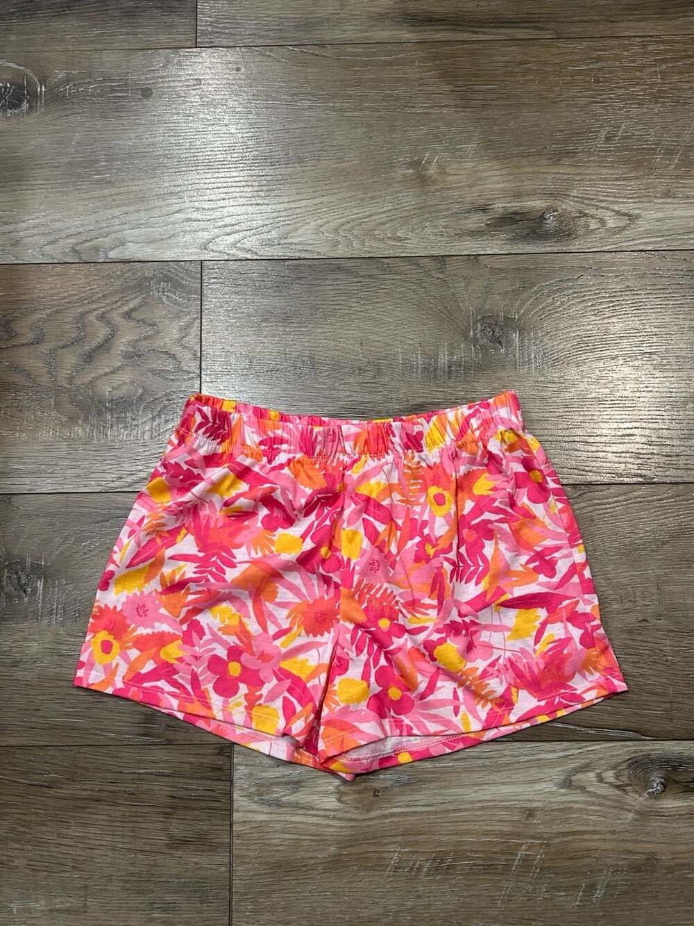 Cat & Jack Girls Pink Tropical Floral Knit Shorts XL (14)